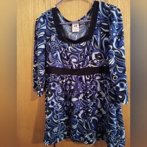Blue faded glory blouse size L 12/14 with stretch